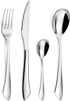 Amefa 645600AF01C40 Instinct Besteckset, 24-teilig, Edelstahl, glänzende Oberfläche, 13,7 x 7 x 26,5 cm