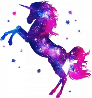 nikima Wandtattoo 163 Wandtattoo Einhorn pink lila Sterne (PVC-Folie), Made in Germany