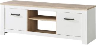 Lowboard Eike 5 weiß Eiche Bianco 162x55x43 cm TV-Board TV-Schrank