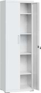 SONGMICS Aktenschrank mit 5 Ebenen, Stahl Hellgrau, 40 x 60 x 180 cm