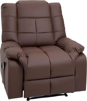 HOMCOM Massagesessel mit 8 Vibrationspunkten, aus Kunstleder, 94 x 99 x 99cm (Relaxsessel, 1-St, Fernsehsessel), für Wohnbereich, Braun