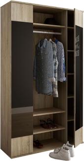 Garderobe Kompaktgarderobe Flurgarderobe 115 x 40 x 195 cm sonoma eiche Spiegel