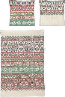 Irisette Biber Bettwäsche 2 teilig Bettbezug 135x200 cm Kopfkissenbezug 80x80 cm Feel 8215-60 rot