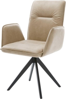 Drehstuhl Vinja-Flex Kreuzgestell kantig schwarz Vintage Beige