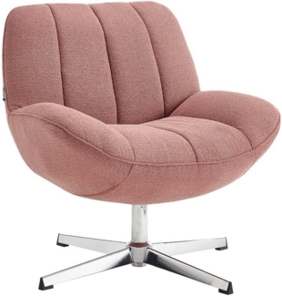 Vente-unique - Drehsessel - Stoff strukturiert - Rosa - VOLABO