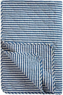 Ib Laursen Decke Quilt Tagesdecke Überwurf Streifen Blau Weiß 180x130cm 07923-13