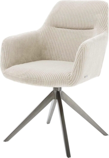 Drehstuhl Pejo-Flex Cord Beige Kreuzgestell breit Graphit 360° drehbar Wippfunktion Taschenfederkern