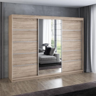 A&J MöbelLand Schwebetürenschrank VILANO mit 4 Schubladen und Spiegel