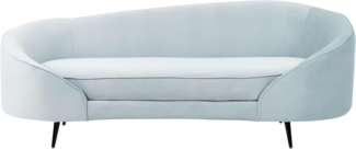 3-Sitzer Sofa Samtstoff hellblau schwarz SAVAR