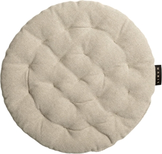 LINUM PEPPER Elegantes Rundes Sitzkissen Ø 37cm, 100% Baumwolle, Maschinenwaschbar, Bronzebraun