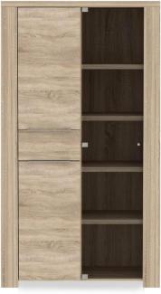 Vitrine Calvin 1 Eiche Sonoma 111x197x50cm Glasvitrine Vitrinenschrank