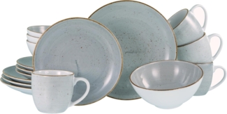 CreaTable Kombiservice Vintage Nature Stein Kombiservice 16-tlg (16-tlg), 4 Personen, Porzellan