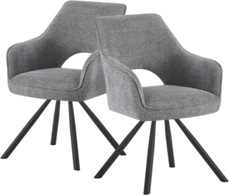 DUBI Möbel Drehstuhl Thomas, 180° drehbar mit Rückholfunktion 2er-Set