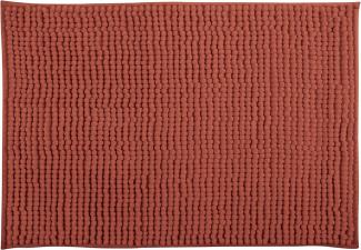 MSV Badteppich Badvorleger Duschvorleger Chenille Hochflor Badematte 40x60 cm – Terracotta