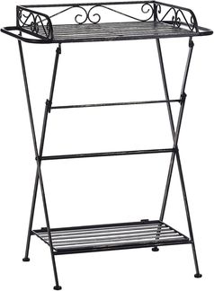 Beistelltisch Antik Optik schwarz rechteckig 35x40 cm ANCUD