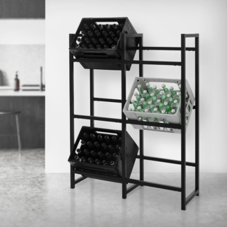 ML-DESIGN Standregal Getränkekistenregal Kistenhalter Kistenregal Getränkeregal für Kisten, 1-tlg, Kastenständer für 6 Kisten stabiles Standregal freistehend Stahl