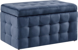 Ottomane mit Stauraum Samtstoff dunkelblau MICHIGAN