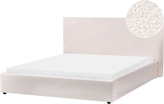 Wasserbett Bouclé LAVAUR 160 x 200 cm Cremeweiß