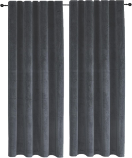 Haus und Deko Gardine Vorhang 2er Set Kräuselband Verdunkelung 140x245 cm Samt blickdicht (2 St), Kräuselband, Polyester