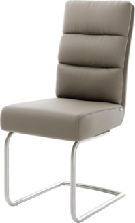 Freischwinger Pela-Flex Echt-Leder Schlamm Freischwinger rund Edelstahl Taschenfederkern