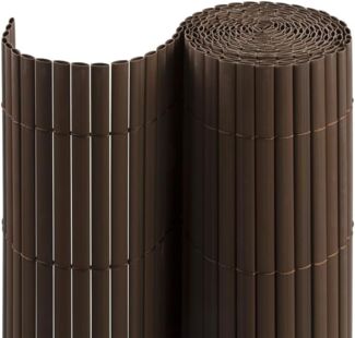 jarolift PVC Sichtschutzmatte Sichtschutzzaun, Balkon Sichtschutz Zaun für Garten Terrasse, Balkonverkleidung Privatsphäre Windschutz Wetterfest UV-beständig ohne Bohren, 160x500 cm, Braun