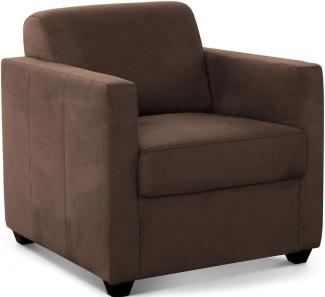 Cavadore Sessel Camerus mit Federkern / Polstersessel im trendigem Design / 78 x 80 x 83 / Mikrofaser: braun