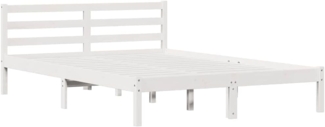 vidaXL Bettrahmen Weiß 208.6 x 157.6 x 69.4 cm Massives Kiefernholz 869781