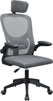 Mars Gaming MGC-ERGOPLUS, Professioneller Ergonomischer Stuhl, Dynamische Lendenwirbelstütze, Atmungsaktives Netz, Höhenverstellbar 115 und 125cm, Klappbare Armlehnen, Verstellbare Kopfstütze, Grau