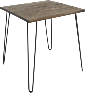 riess-ambiente Esstisch SCORPION 70cm Akazie braun – Hairpin Legs, Retro Design (Einzelartikel, 1-St), Kompakt, quadratisch, Vintage Tisch mit Metallbeinen schwarz