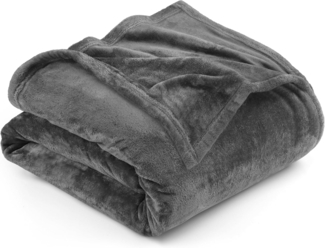 Utopia Bedding Kuschelige Fleecedecke [228x228 cm, Grau] Weiche, leichte, warme Flauschige Decke Kuschelige und atmungsaktive Decken für Bett Sofa Couch