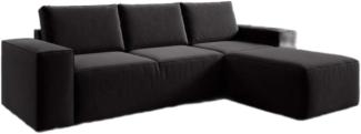 Designer Sofa Solaris mit Schlaffunktion und Stauraum Schwarz Rechts