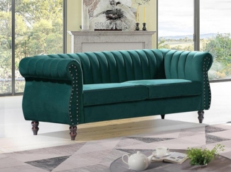 Vente-unique - Chesterfield-Sofa - 3-Sitzer - Samt - Smaragdgrün - TRUMBO