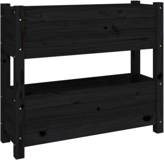 vidaXL Pflanzkübel Schwarz 77x25x66 cm Massivholz Kiefer 823945