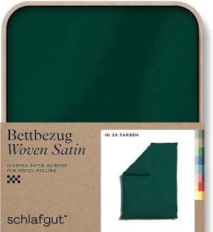 Schlafgut Woven Satin Bettwäsche|Bettbezug einzeln 155x220 cm| green-deep