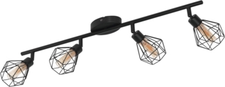 Eglo 32767 Spotleuchte LED ZAPATA 1 G9 4X3W Stahl schwarz, Glas amber L:63,5cm B:6,5cm