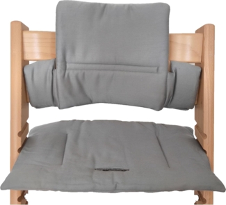 Shabany® Hochstuhl Sitzkissen 100% Bio Baumwolle | Classic Kissen Sitzbezug Hochstuhlauflage | 2-teilig passend für Stokke Tripp Trapp Kinderhochstuhl | maschinenwaschbar einfache Befestigung (jumps)