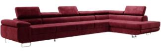 Designer Sofa Maxi mit Schlaf und Klappfunktion Bordeaux Rechts