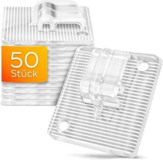 KONZEPT Klebehaken zur Befestigung für Katzennetz am Balkon, extra stark – transparent, (50-St), Ohne Kleber, klein, Haken ohne Bohren, wetterfest, Outdoor geeignet