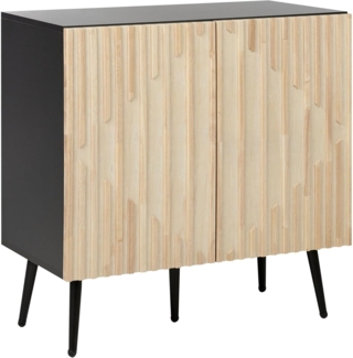 Sideboard heller Holzfarbton schwarz 2 Türen DALCROSS