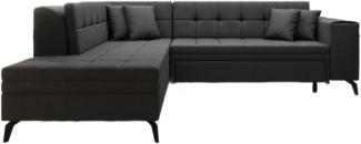 Designer Sofa Lania mit Schlaffunktion Stoff Schwarz Links