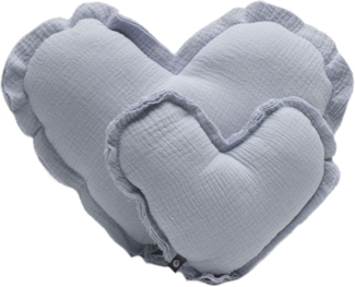 von Herzen Babykissen Musselinkissen Herz aus 100% Baumwolle, Dekokissen Kuschelkissen