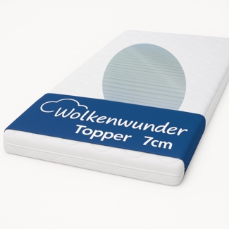Wolkenwunder Topper Perfect Duo 2-in-1 Wendetopper 11cm mit Spezial-Kombi-Schaum Größe:80x200 cm I ergonomisches Liegen I hygienisch I div. Größen
