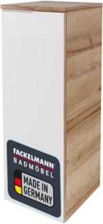 Fackelmann B.BRILLANT Midischrank, 30 cm breit, Weiß Glas/Braun hell