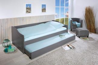 Sofabett Kinderbett MALTE grau mit Schublade 90x200 Kiefer massiv