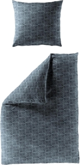 BIERBAUM Bettwäsche Bierbaum Mako Satin Bettwäsche 135x200 cm 2 tlg. Karos Anthrazit Grau, Mako-Satin, 2 teilig, Feiner und weicher Griff, besonders atmungsaktiv, Made in Germany