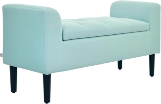 HOMCOM Sitzbank mit Stauraum, Polsterbank mit Leinenoptik, Holzbeine, Bettbank belastbar bis 130 kg, für Wohnzimmer Schlafzimmer Flur, 116 x 44 x 58 cm Grün