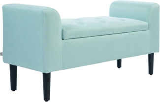 HOMCOM Sitzbank mit Stauraum, Polsterbank mit Leinenoptik, Holzbeine, Bettbank belastbar bis 130 kg, für Wohnzimmer Schlafzimmer Flur, 116 x 44 x 58 cm Grün