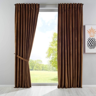 Gardinenbox Vorhang (2 St), verdecketeSchlaufen, verdunkelnd, Samt, Verdunkelung Schal »Milano« Samt blickdicht Tunneldurchzug kürzbar 203