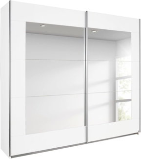 Rauch Möbel Alegro Schrank Schwebetürenschrank Kleiderschrank in Eiche Sanremo hell mit Spiegel 2-türig, inklusive Zubehörpaket Basic 2 Kleiderstangen, 2 Einlegeböden BxHxT 181 x 210 x 62 cm