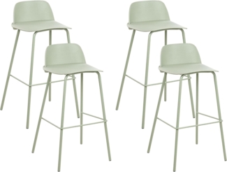 Set mit 4 Barstühlen MORA Hellgrün